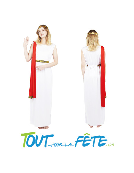 Déguisement de Romaine Blanc et Rouge Adulte