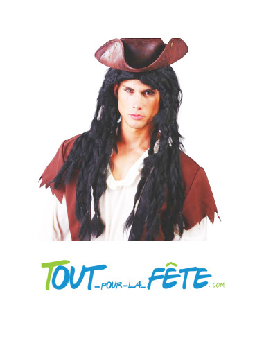 Perruque longue pirate homme