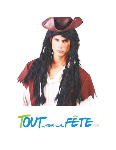 Perruque longue pirate homme