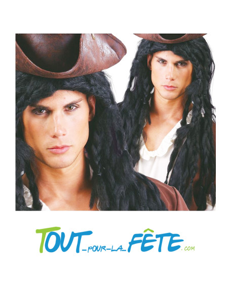 Perruque longue pirate homme