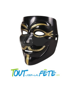 Masque Anonymous noir et or
