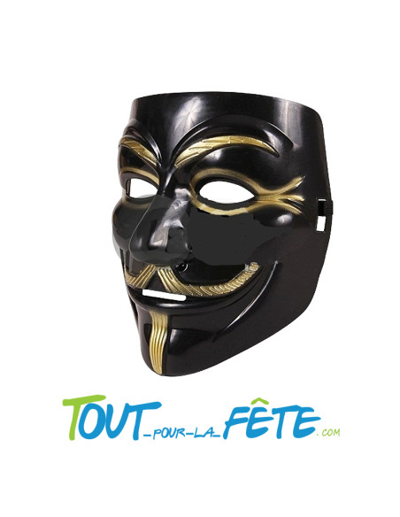 Masque Anonymous noir et or