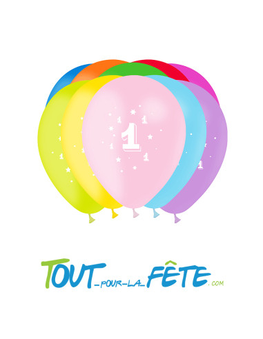 10 ballons latex multicolores chiffres 30 cm