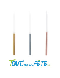 Lot de 12 bougies bicolore avec supports 13 cm