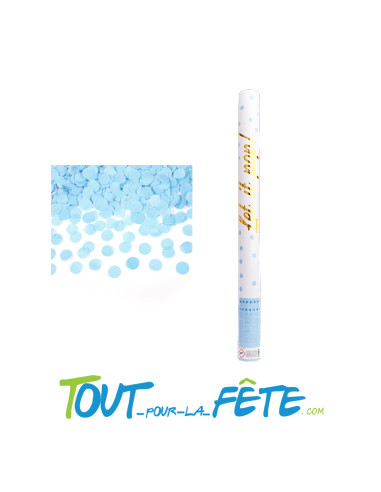 Canon a confettis géant de 60cm Reveal Gender/Baby shower Bleu