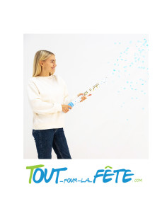 Canon a confettis géant de 60cm Reveal Gender/Baby shower Bleu 2