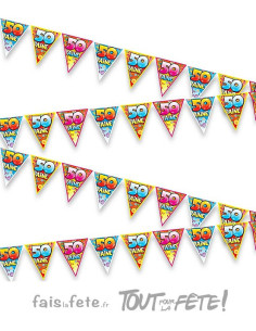 Guirlande fanions 50 ans longueur 6 m 15 fanions 2