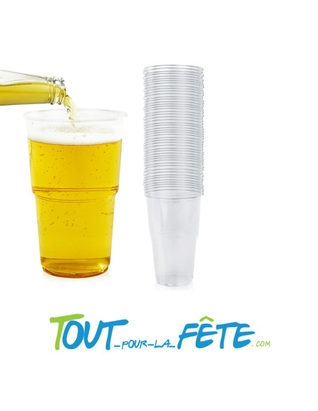 Lot de 25 gobelets à Bière Transparent 50 Cl