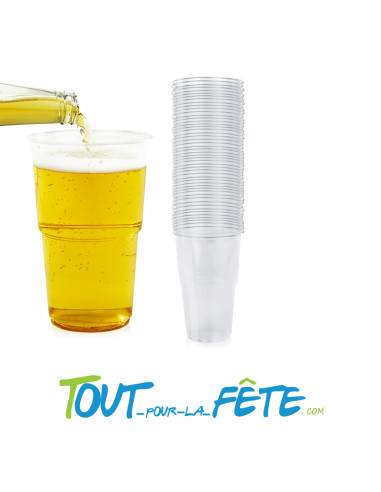 Lot de 15 gobelets à Bière Transparent 50 Cl