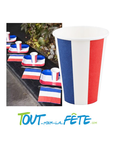 Lot de 8 Gobelets France 20 cl