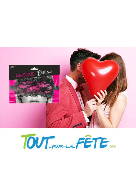 Masque Erotique dentelle noire et rose