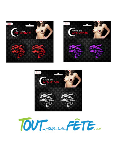 Cache Téton en Forme de Coeur et Dentelle
