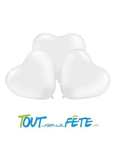 Sachet de 3 Ballons Cœur Géant blanc 45cm