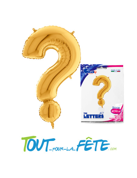 Ballon aluminium Point d'Interrogation Or 102cm