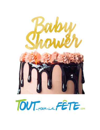 Top gâteau Baby Shower Or