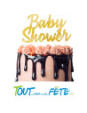Top gâteau Baby Shower Or