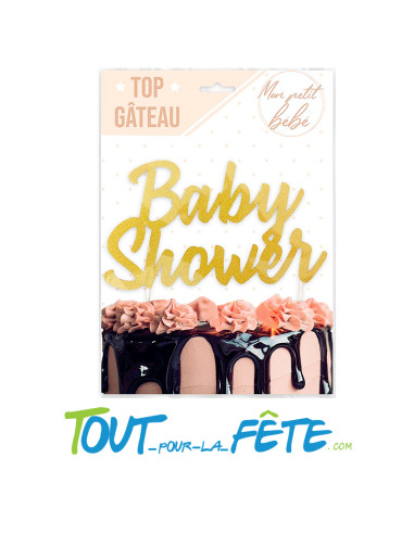 Top gâteau Baby Shower Or
