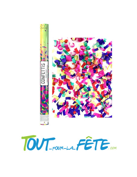 Canon à confettis papier multicolore 60 cm