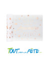 Chemin de Table Joyeux Anniversaire Blanc et Rose Gold