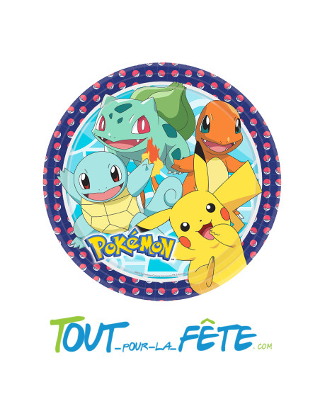 Lot de 8 assiettes Pokémon© 23 cm