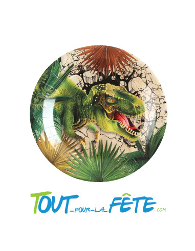 Lot de 10 assiettes Dinosaure 23 cm