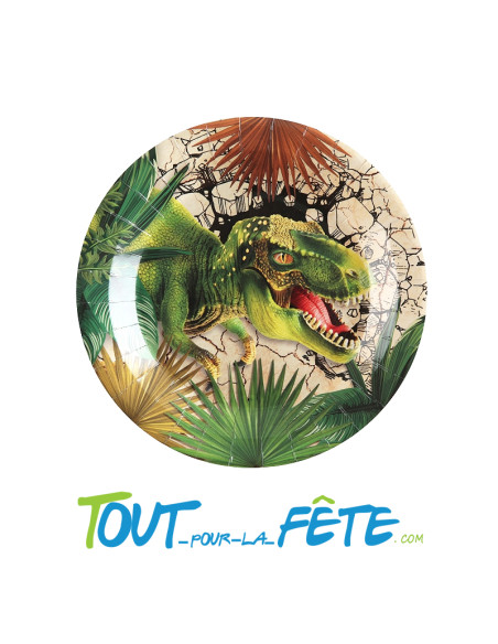 Lot de 10 assiettes Dinosaure 23 cm