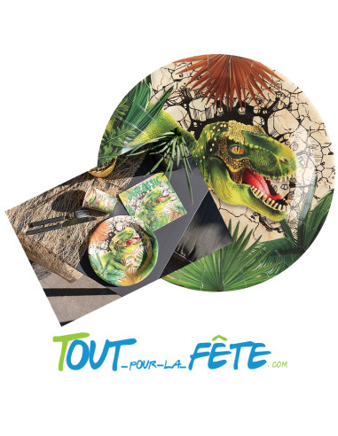 Lot de 10 assiettes Dinosaure 23 cm
