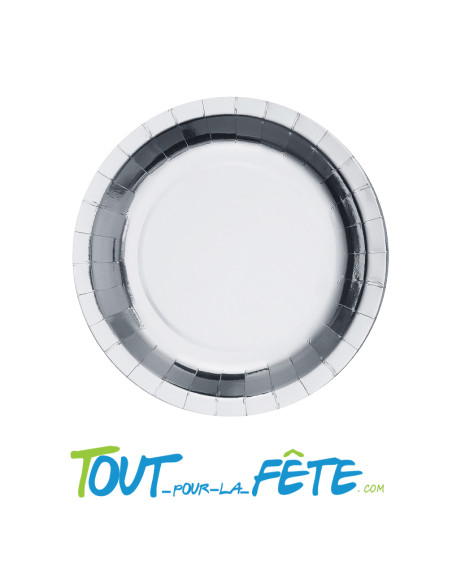10 assiettes brillantes 26 cm Argent