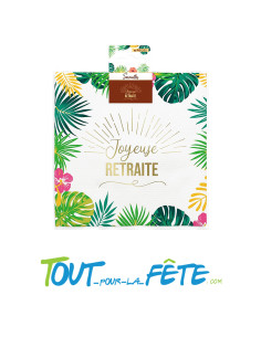 Lot de 12 serviettes joyeuse retraite motif tropical 33x33 cm 2