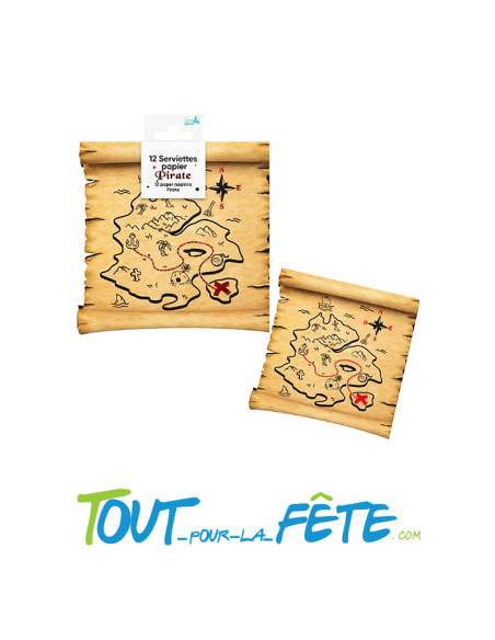 Lot de 12 serviette pirate