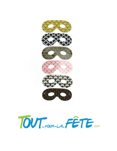 Lot de 6 masques loup GATSBY ANNÉE FOLLE
