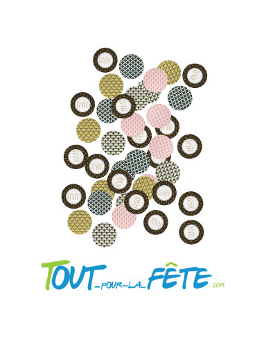 Lot de 50 confettis 5 CM GATSBY ANNÉE FOLLE