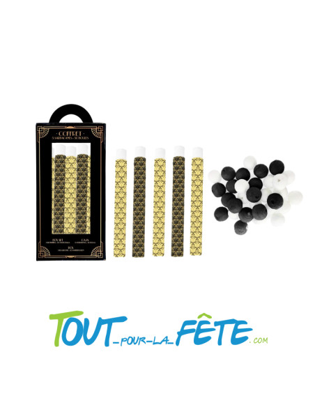 1 coffret de 5 sarbacanes + 50 boules GATSBY ANNÉE FOLLE