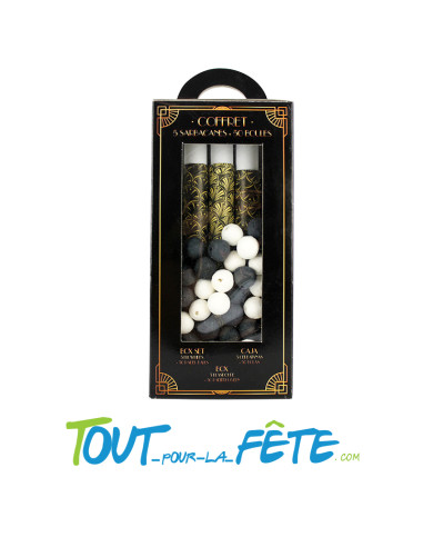1 coffret de 5 sarbacanes + 50 boules GATSBY ANNÉE FOLLE