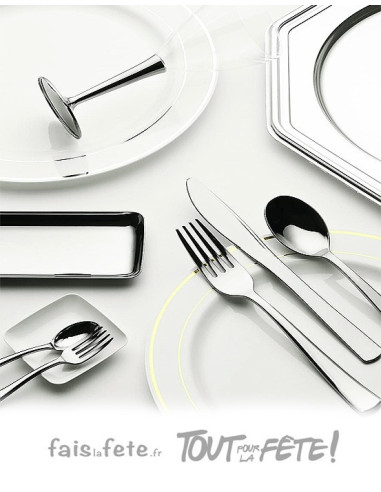 100 cuillères argent en plastique mozaik