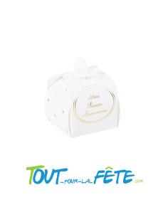 Boite à souvenir médaillon Mon Premier Anniversaire et pois