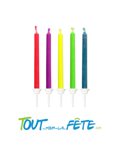 Lot de 10 bougie flamme coloré 6.5 CM