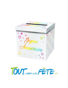 Urne joyeux anniversaire multicolore