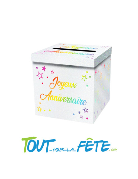 Urne joyeux anniversaire multicolore