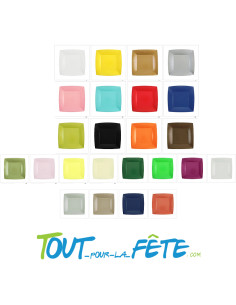 Lot de 10 petite assiettes carré en carton