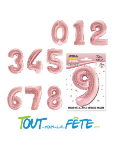 Ballon chiffre aluminium 36cm ROSE GOLD Air