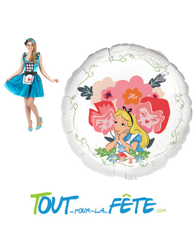 Ballon aluminium Alice aux pays des merveilles© 43cm
