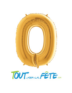 Ballon chiffre aluminium 102cm OR Air/Hélium 2