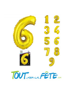 Ballon chiffre aluminium 36cm OR Air