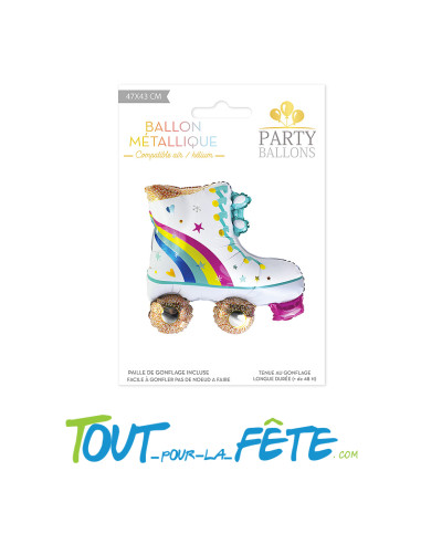 Ballon aluminium Patin à Roulette 43cm