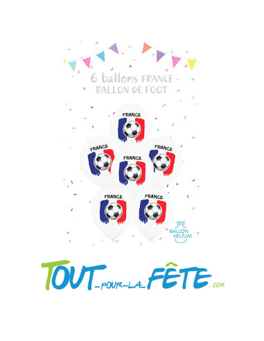 6 Ballons en latex France Foot