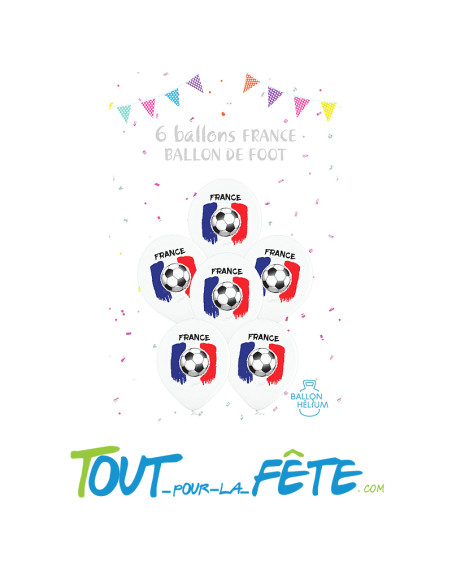6 Ballons en latex France Foot