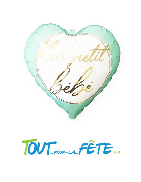 Ballon aluminium Coeur "Mon petit bébé" 35cm