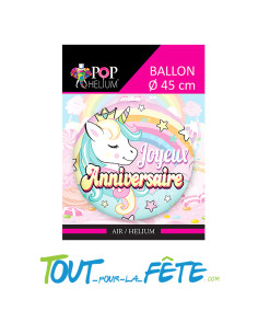 Ballon aluminium Licorne 45cm 2