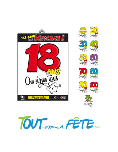 T-shirt joyeux anniversaire par âge